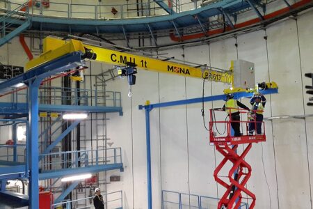 1t Electric travelling overhead crane for CERN, Geneva