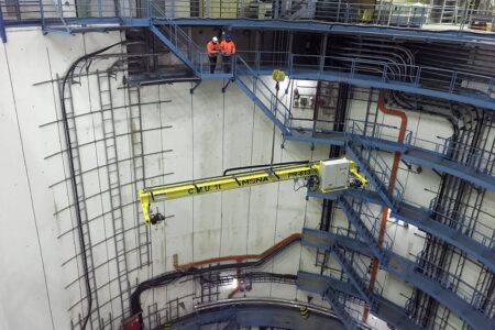 1t Electric travelling overhead crane for CERN, Geneva